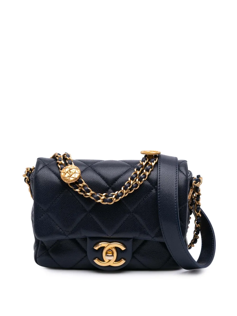 CHANEL Pre-Owned Caviar Twist Your Buttons Flap Mini Crossbody Bag (2021-2025 Pre-owned)