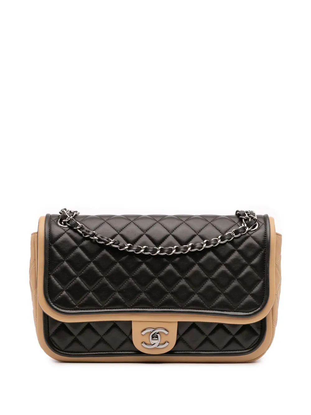 CHANEL Pre-Owned 2013-2014 Jumbo Classic Bicolor Lambskin Twist Flap