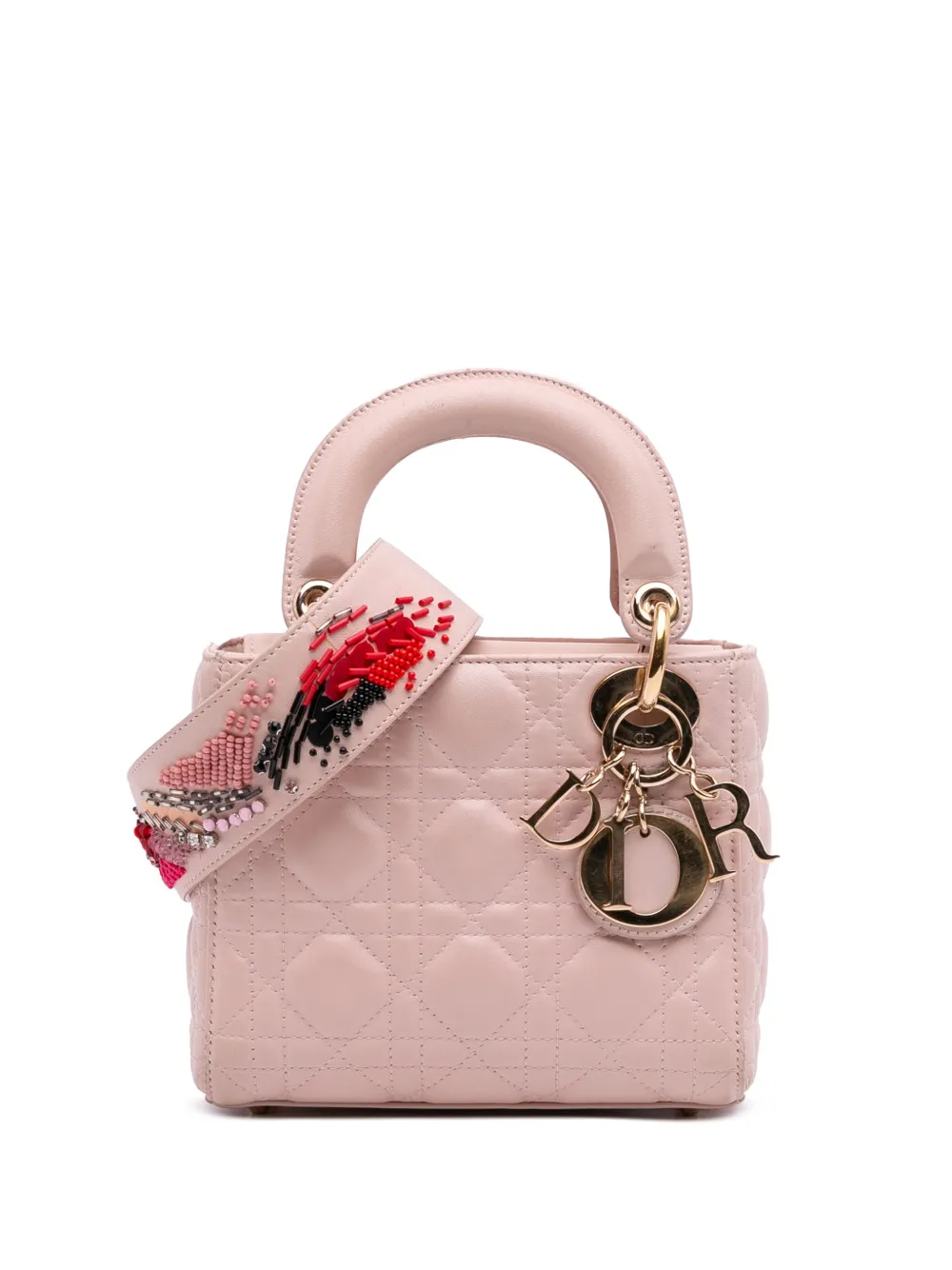 Christian Dior Pre-Owned 2016 Mini Lambskin Cannage Lady Dior satchel