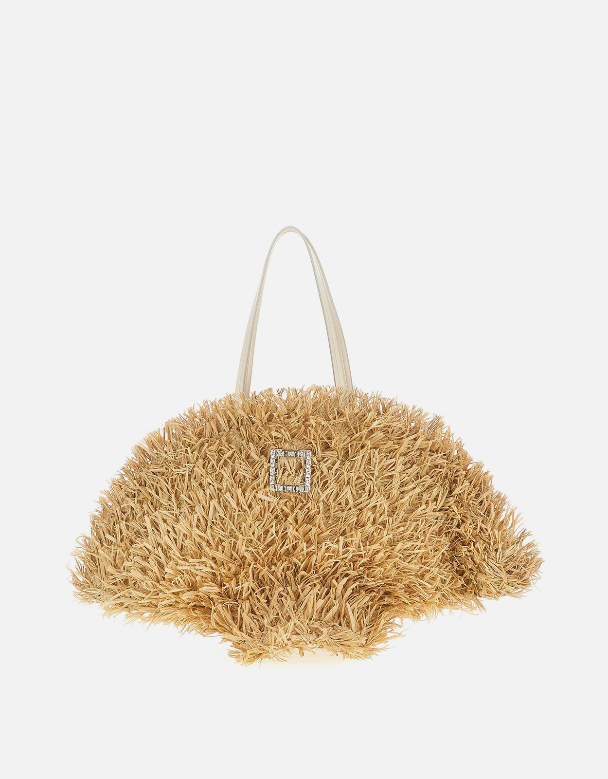 Roger Vivier Tres Vivier Large Raffia Shoulder Bag