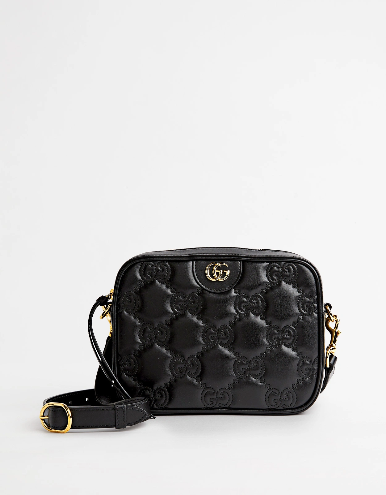 GG quilted small leather crossbody camera bag