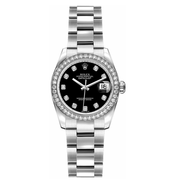 Rolex Lady-Datejust 26 Black Dial Women's Watch 179384-0002