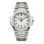 Patek Philippe Nautilus Silvery White Dial Stainless Steel Mens Watch 5711-1A-011