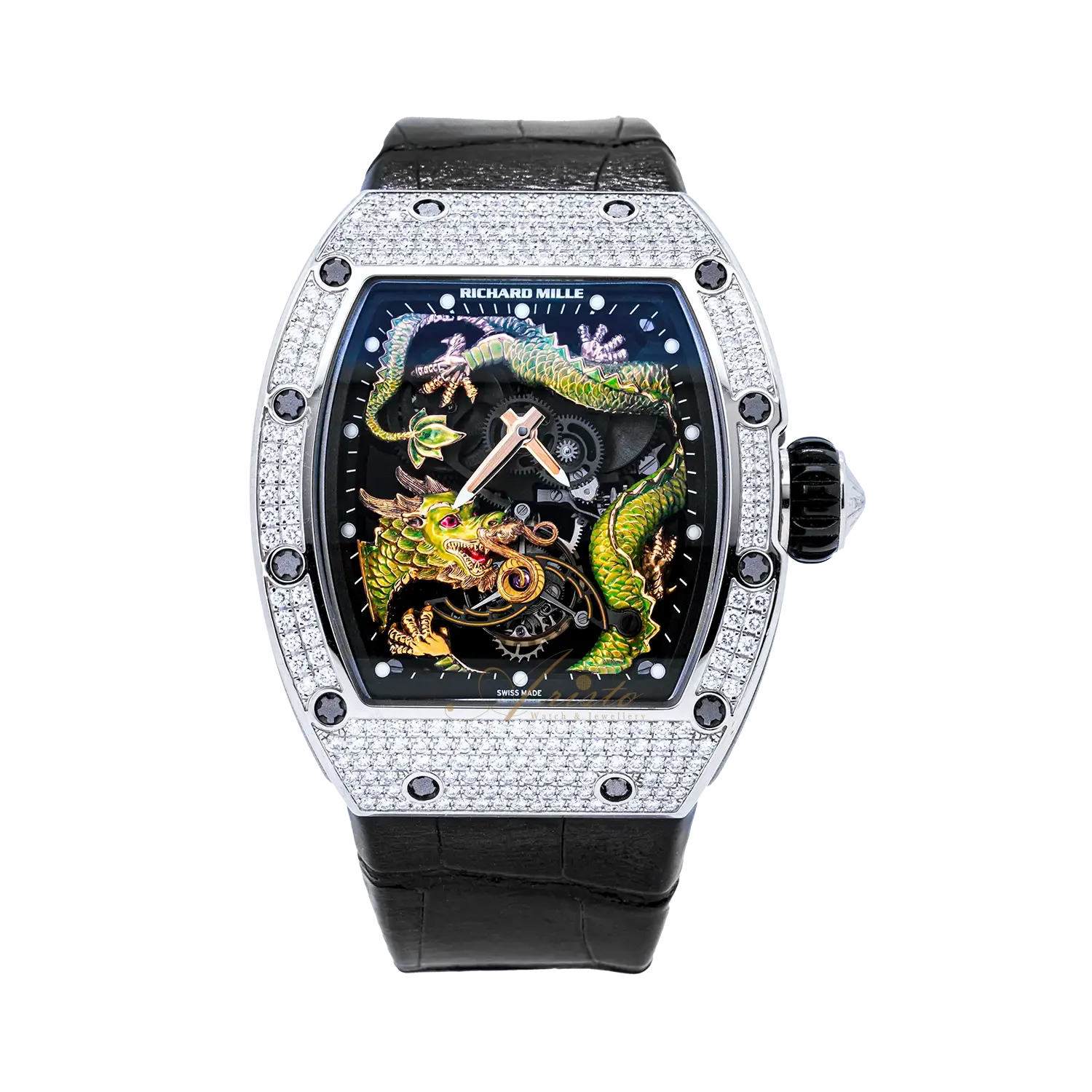 Richard Mille RM057 WG Full Setting Green Dragon