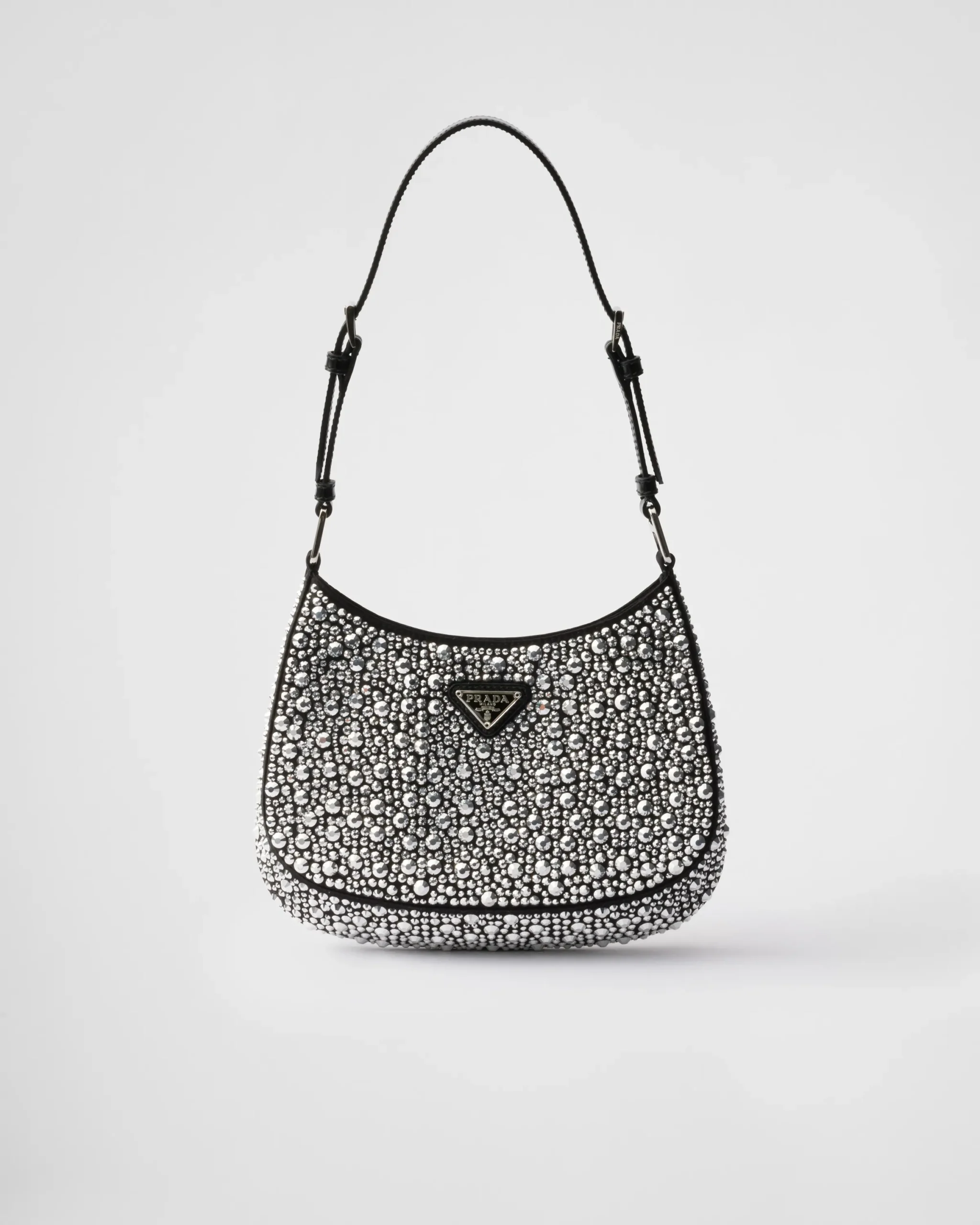 Prada Cleo crystal-embellished satin shoulder bag